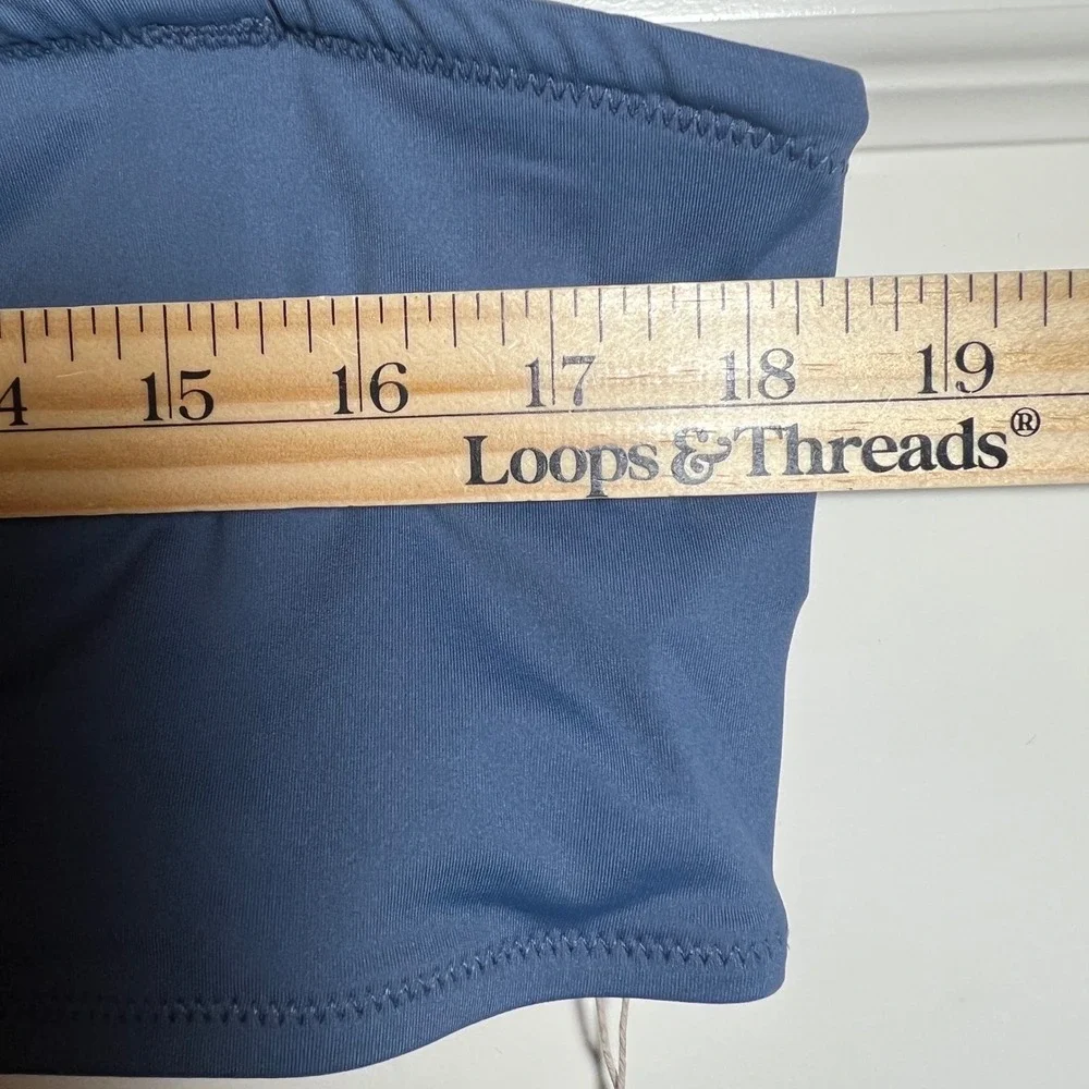 SKIMS Swim Micro Bandeau Bikini Top in Medium Denim Wash, Womens Size 3XL (XXXL)